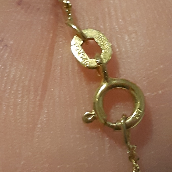 Womans 925 Gold Over Sterling Necklace, With India Ruby Stamped Necklace, 20" L - Picture 9 of 17